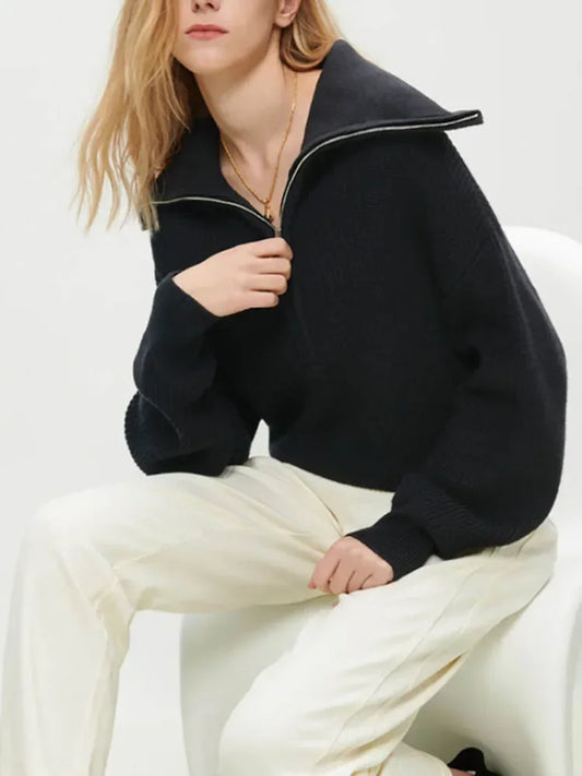 Elegant Edge Quarter-Zip Turtleneck