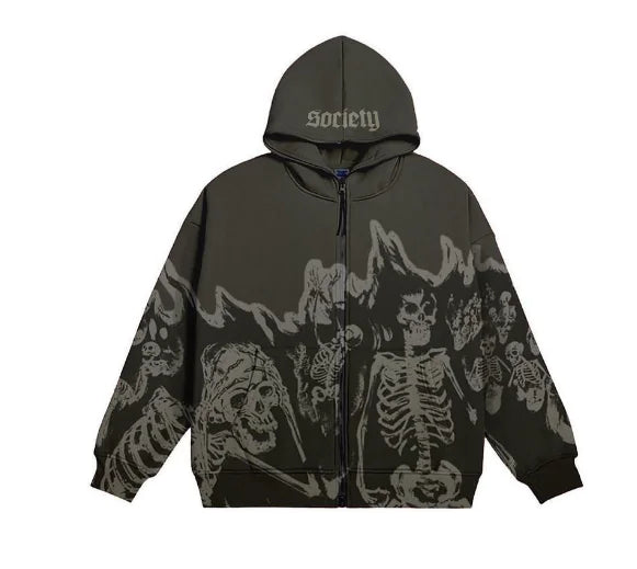 Skull Print Hoodie