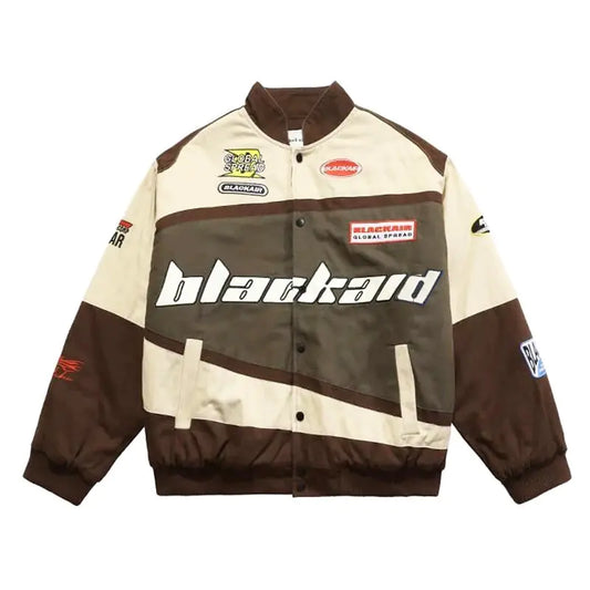 Brown and Beige Racing Inspired Jacket