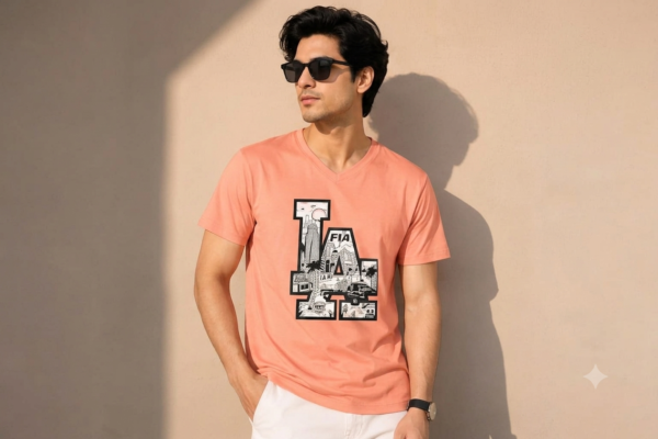 LA Graphic V-Neck T-Shirt