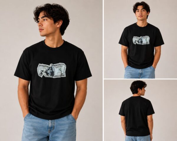 Money Graphic Black T-Shirt